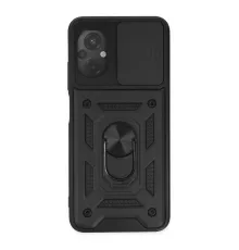 Newface Xiaomi Poco M5 Kılıf Pars Lens Yüzüklü Silikon - Siyah