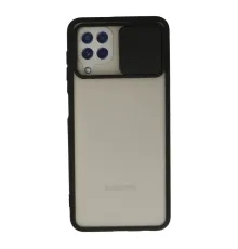 Newface Samsung Galaxy A22 Kılıf Palm Buzlu Kamera Sürgülü Silikon - Siyah