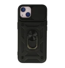 Newface iPhone 13 Kılıf Pars Lens Yüzüklü Silikon - Siyah