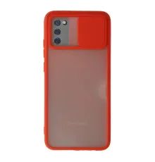 Newface Samsung Galaxy A03S Kılıf Palm Buzlu Kamera Sürgülü Silikon - Kırmızı