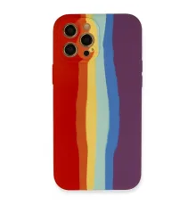 Newface iPhone 12 Pro Kılıf Ebruli Lansman Silikon - Kırmızı-Mor