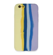 Newface iPhone 6 Kılıf Ebruli Lansman Silikon - Sarı-Lila