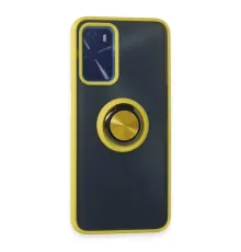 Newface Oppo A16 Kılıf Montreal Yüzüklü Silikon Kapak - Sarı
