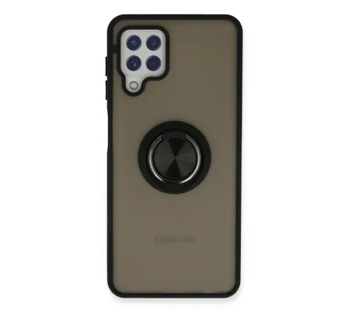 Newface Samsung Galaxy A22 Kılıf Montreal Yüzüklü Silikon Kapak - Siyah Newface Samsung Galaxy A22 Kılıf Montreal Yüzüklü Silikon Kapak - Siyah
