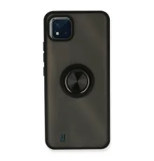 Newface Realme C11 2021 Kılıf Montreal Yüzüklü Silikon Kapak - Siyah