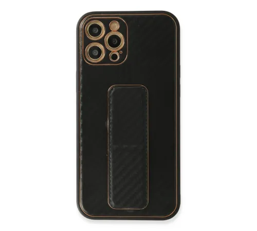 Newface iPhone 12 Pro Kılıf Coco Karbon Standlı Kapak - Siyah Newface iPhone 12 Pro Kılıf Coco Karbon Standlı Kapak - Siyah
