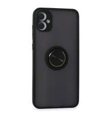 Newface Samsung Galaxy A05 Kılıf Montreal Yüzüklü Silikon Kapak - Siyah