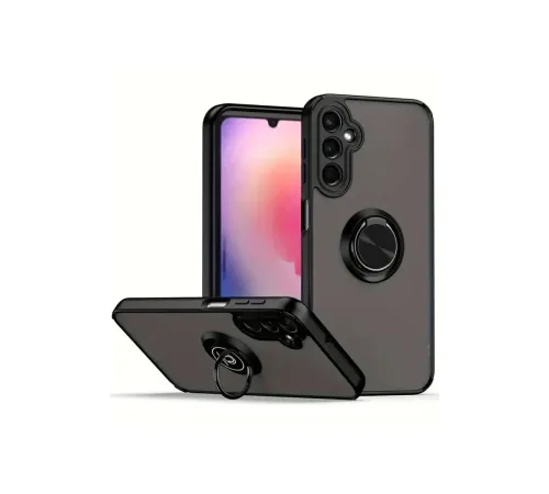 Newface Samsung Galaxy S24 Kılıf Montreal Yüzüklü Silikon Kapak - Siyah Newface Samsung Galaxy S24 Kılıf Montreal Yüzüklü Silikon Kapak - Siyah