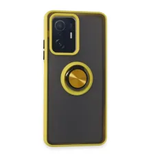 Newface Xiaomi Mi 11T Pro Kılıf Montreal Yüzüklü Silikon Kapak - Sarı