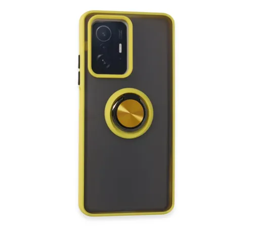 Newface Xiaomi Mi 11T Pro Kılıf Montreal Yüzüklü Silikon Kapak - Sarı Newface Xiaomi Mi 11T Pro Kılıf Montreal Yüzüklü Silikon Kapak - Sarı