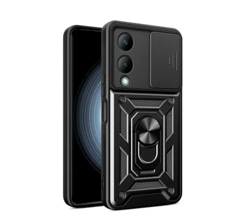 Newface Vivo Y17S Kılıf Pars Lens Yüzüklü Silikon - Siyah Newface Vivo Y17S Kılıf Pars Lens Yüzüklü Silikon - Siyah
