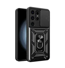 Newface Samsung Galaxy S24 Ultra Kılıf Pars Lens Yüzüklü Silikon - Siyah