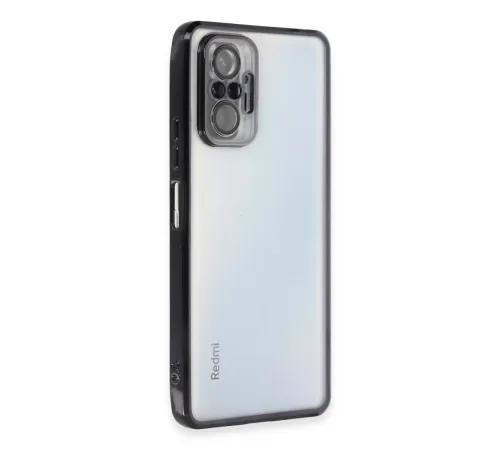 Newface Xiaomi Redmi Note 10 Pro Kılıf Razer Lensli Silikon - Siyah