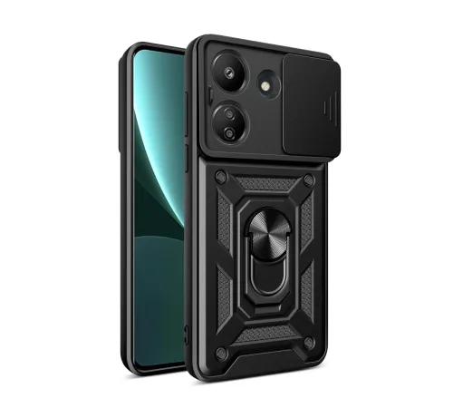 Newface Xiaomi Redmi 13C Kılıf Pars Lens Yüzüklü Silikon - Siyah Newface Xiaomi Redmi 13C Kılıf Pars Lens Yüzüklü Silikon - Siyah