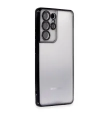 Newface Samsung Galaxy S21 Ultra Kılıf Razer Lensli Silikon - Siyah