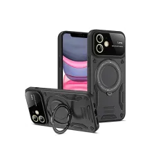Newface iPhone 11 Kılıf Joy Lens Standlı Kapak - Siyah