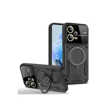 Newface Xiaomi Redmi Note 12 Pro 5G Kılıf Joy Lens Standlı Kapak - Siyah