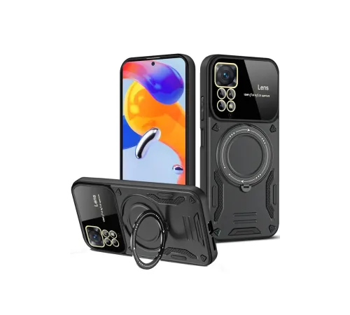 Newface Xiaomi Redmi Note 12 Pro 4G Kılıf Joy Lens Standlı Kapak - Siyah Newface Xiaomi Redmi Note 12 Pro 4G Kılıf Joy Lens Standlı Kapak - Siyah