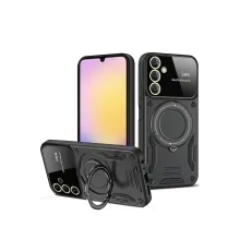 Newface Samsung Galaxy A25 5G Kılıf Joy Lens Standlı Kapak - Siyah