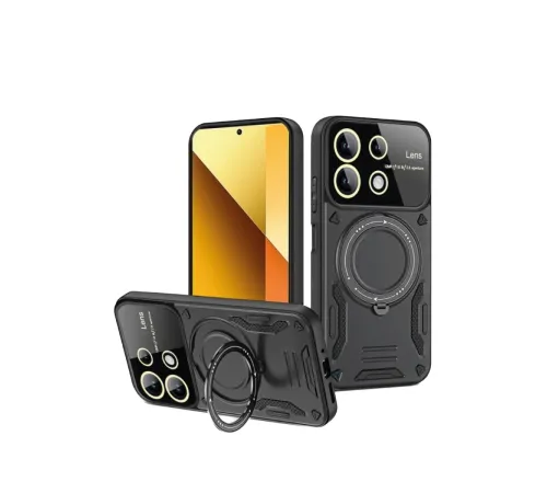 Newface Xiaomi Redmi Note 13 4G Kılıf Joy Lens Standlı Kapak - Siyah Newface Xiaomi Redmi Note 13 4G Kılıf Joy Lens Standlı Kapak - Siyah
