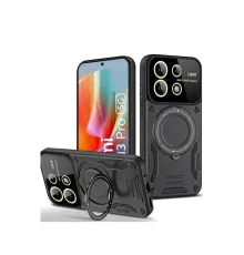 Newface Xiaomi Redmi Note 13 Pro 4G Kılıf Joy Lens Standlı Kapak - Siyah