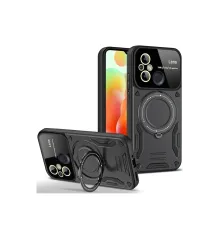Newface Xiaomi Redmi 12C Kılıf Joy Lens Standlı Kapak - Siyah