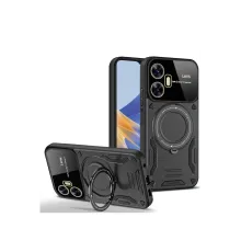 Newface Realme C55 Kılıf Joy Lens Standlı Kapak - Siyah