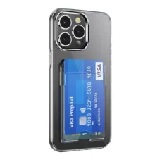 Newface iPhone 15 Pro Max Kılıf Kart Şeffaf Silikon - Şeffaf