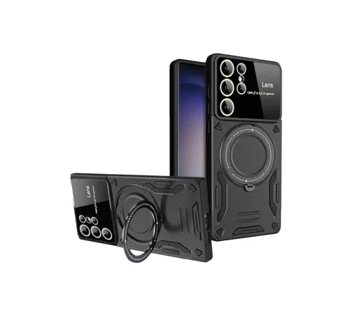 Newface Samsung Galaxy S25 Ultra Kılıf Joy Lens Standlı Kapak - Siyah Newface Samsung Galaxy S25 Ultra Kılıf Joy Lens Standlı Kapak - Siyah