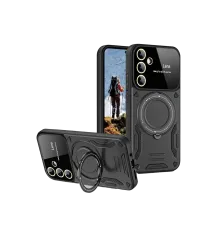 Newface Samsung Galaxy S24 FE Kılıf Joy Lens Standlı Kapak - Siyah
