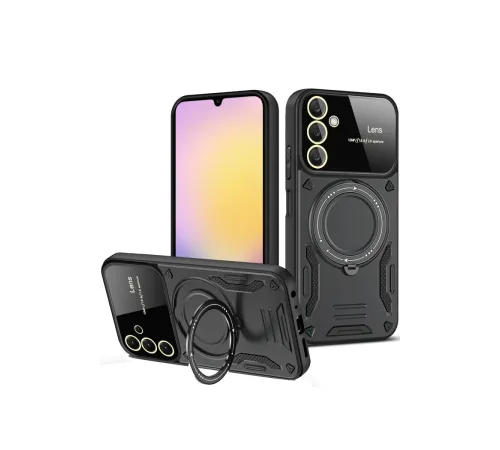 Newface Samsung Galaxy A36 Kılıf Joy Lens Standlı Kapak - Siyah Newface Samsung Galaxy A36 Kılıf Joy Lens Standlı Kapak - Siyah
