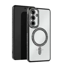 Newface Samsung Galaxy S25 Kılıf Joke Simli Magneticsafe Kılıf - Siyah