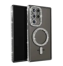 Newface Samsung Galaxy S25 Ultra Kılıf Joke Simli Magneticsafe Kılıf - Siyah