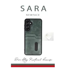 Newface Samsung Galaxy A26 Kılıf Sara Kartvizitli Deri Kılıf - Siyah