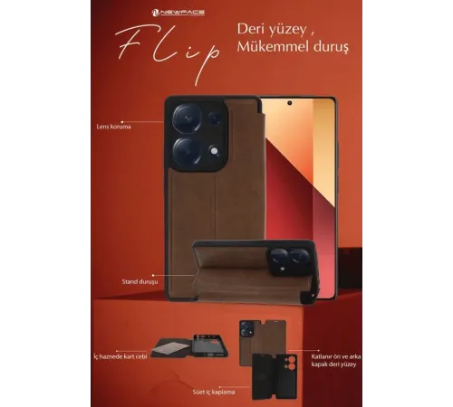 Newface Samsung Galaxy A26 Kılıf Flip Cover - Siyah Newface Samsung Galaxy A26 Kılıf Flip Cover - Siyah