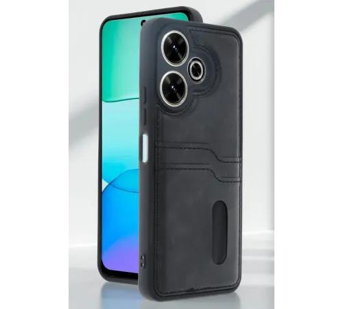 Newface Xiaomi Redmi 13 4G Kılıf Sara Kartvizitli Deri Kılıf - Siyah Newface Xiaomi Redmi 13 4G Kılıf Sara Kartvizitli Deri Kılıf - Siyah