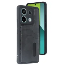 Newface Xiaomi Redmi Note 13 Pro 4G Kılıf Sara Kartvizitli Deri Kılıf - Siyah