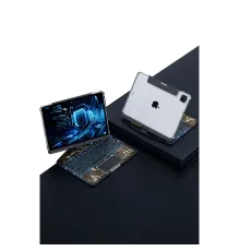 Newface JP12.9 iPad Pro 12.9 (2022) Kılıf Vales Dönen Ledli Klavyeli Tablet Kılıfı - Siyah