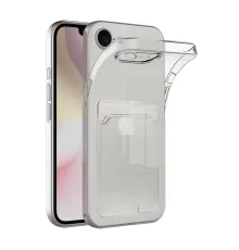 Newface iPhone 16E Kılıf Kart Şeffaf Silikon - Şeffaf