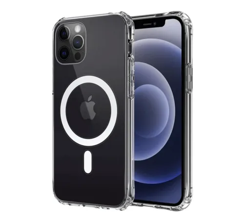 Newface iPhone 12 Kılıf Magneticsafe Şeffaf Silikon - Şeffaf
