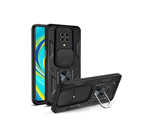 Newface Xiaomi Redmi Note 9 Pro Kılıf Pars Lens Yüzüklü Silikon - Siyah Newface Xiaomi Redmi Note 9 Pro Kılıf Pars Lens Yüzüklü Silikon - Siyah