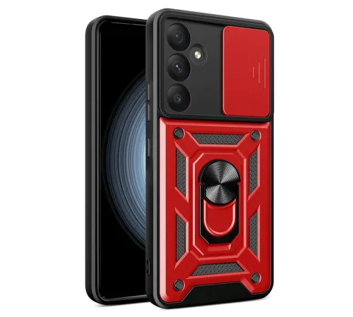 Newface Samsung Galaxy A55 5G Kılıf Pars Lens Yüzüklü Silikon - Kırmızı Newface Samsung Galaxy A55 5G Kılıf Pars Lens Yüzüklü Silikon - Kırmızı