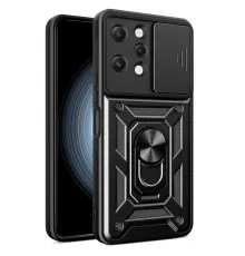 Newface Xiaomi Redmi 12 Kılıf Pars Lens Yüzüklü Silikon - Siyah