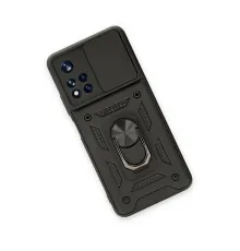 Newface Xiaomi Redmi Note 11T Kılıf Pars Lens Yüzüklü Silikon - Siyah