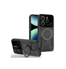 Newface Xiaomi Redmi Note 14 4G Kılıf Joy Lens Standlı Kapak - Siyah