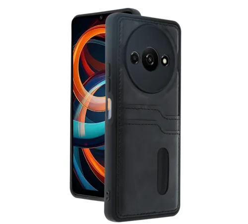 Newface Xiaomi Redmi A3 4G Kılıf Sara Kartvizitli Deri Kılıf - Siyah