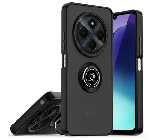 Newface Realme C75 4G Kılıf Montreal Yüzüklü Silikon Kapak - Siyah Newface Realme C75 4G Kılıf Montreal Yüzüklü Silikon Kapak - Siyah