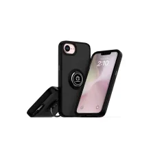 Newface iPhone 16E Kılıf Montreal Yüzüklü Silikon Kapak - Siyah