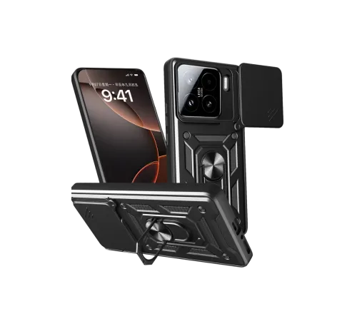 Newface Xiaomi Mi 15 Kılıf Pars Lens Yüzüklü Silikon - Siyah Newface Xiaomi Mi 15 Kılıf Pars Lens Yüzüklü Silikon - Siyah