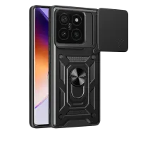 Newface Xiaomi Mi 14T Pro Kılıf Pars Lens Yüzüklü Silikon - Siyah